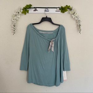 Liz Lange Maternity sz:M Bow Front 3/4 Sleeve Top